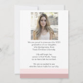 Carte d'annonce de remise de diplômes avec photo l (Dos)