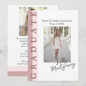 Carte d'annonce de remise de diplômes avec photo l (Devant / Derrière)