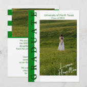 Carte d'annonce de remise de diplômes linéaire ver (Devant / Derrière)