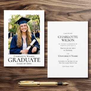 Carte d'annonce de remise de diplômes Photo Formel