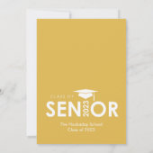 Carte d'annonce de remise des diplômes en or de la (Dos)