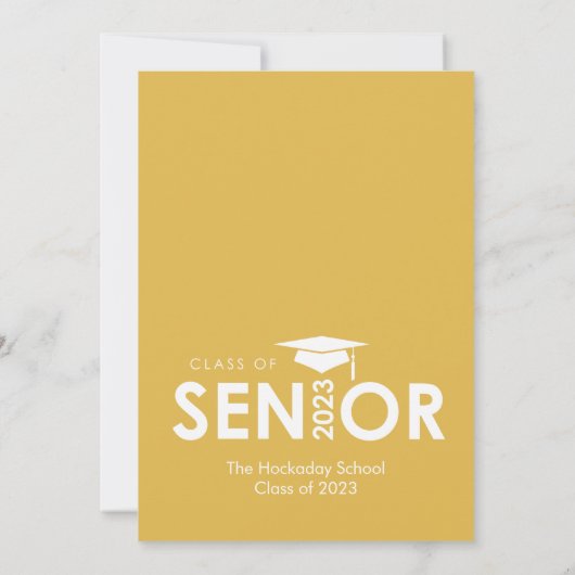 Carte d'annonce de remise des diplômes en or de la (Dos)