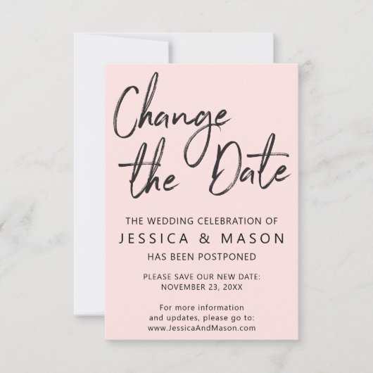 Carte d'annonce de report de mariage (Devant)