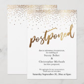 Carte d'annonce de report de mariage avec confetti (Devant / Derrière)