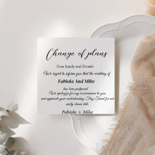 Carte d'annonce de report de mariage personnalisée
