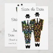 Carte d'annonce de sauvegarde gay pour la date (Devant / Derrière)