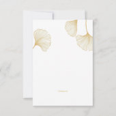 Carte d'annonce de Save the Date aux feuilles doré (Dos)