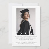 Carte d'annonce de typographie de remise de diplôm (Dos)