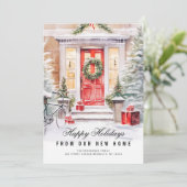 carte d'annonce de vacances de Noël pour porte (Debout devant)