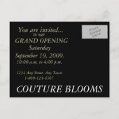 Carte d'annonce d'ouverture d'entreprise de coutur (Dos)