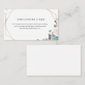 Carte d'annonce encadrée dorée et succulente (Devant / Derrière)