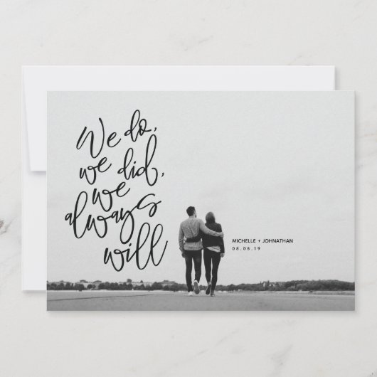 Carte d'annonce et d'invitation pour un mariage en (Devant)