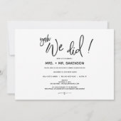 Carte d'annonce et d'invitation pour un mariage in (Dos)