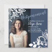 Carte d'annonce Fleurs Blanc Gris-Bleu (Devant)
