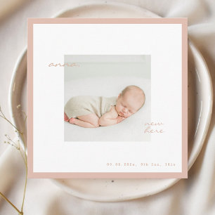 Carte d'annonce minimaliste moderne bébé pêche