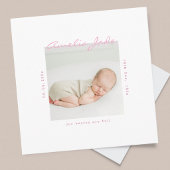 Carte d'annonce minimaliste moderne bébé rose