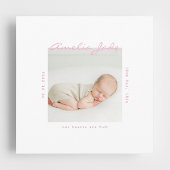 Carte d'annonce minimaliste moderne bébé rose
