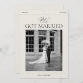 Carte d'annonce numérique de mariage We Got Marrie (Devant / Derrière)