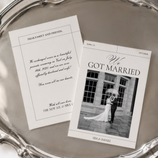 Carte d'annonce numérique de mariage We Got Marrie