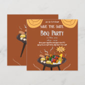 Carte d'annonce Orange Marron BBQ (Devant / Derrière)