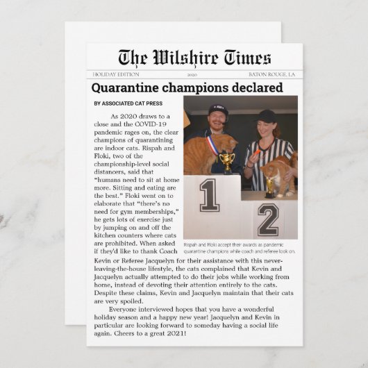 Carte d'annonce ou de vacances de journal (Devant / Derrière)