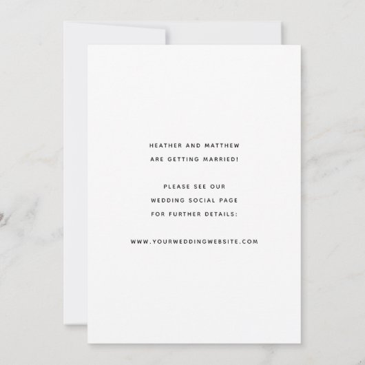 Carte d'annonce photo à plat "Save the Date" (Dos)