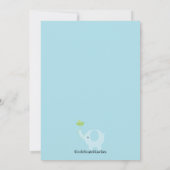 Carte d'annonce photo de bébé garçon éléphant bleu (Dos)