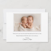 Carte d'annonce photo de jumeaux deux fois bénis (Dos)
