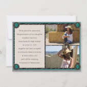 Carte d'annonce plate de photo de cowgirl de style (Dos)