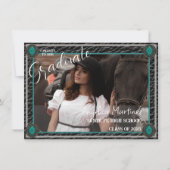 Carte d'annonce plate de photo de cowgirl de style (Devant)