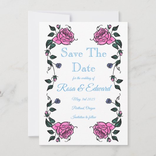 Carte d'annonce plate Save The Date (Devant)