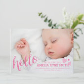 Carte d'annonce/ remerciement de naissance de bébé (Debout devant)