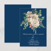 CARTE D'ANNONCE RSVP EUCALYPTUS ROSE NAVALE (Devant / Derrière)