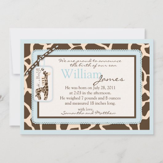 Carte d'annonce Safari Boy (Dos)