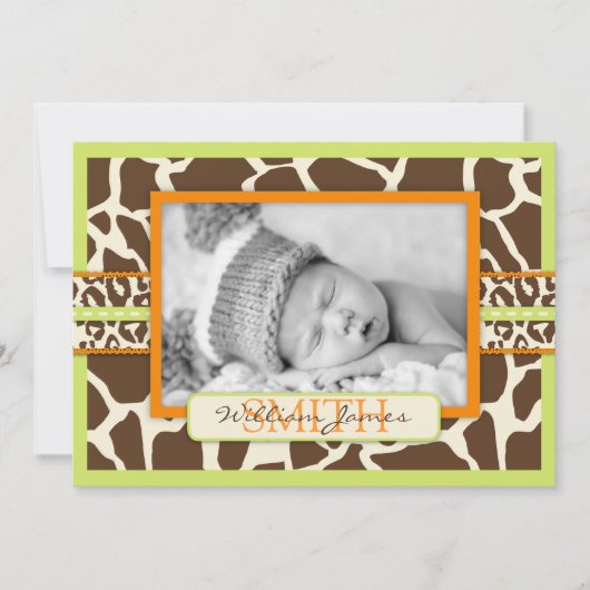 Carte d'annonce Safari Boy Green (Devant)