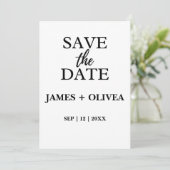 Carte d'annonce "Save the Date" à l'écriture éléga (Debout devant)