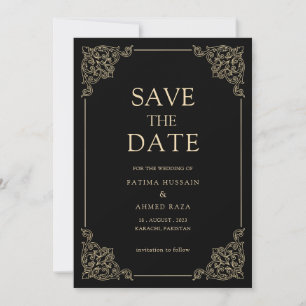 Carte d'annonce vintage musulmane pour la date de