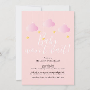 Carte d'annulation de Baby Shower et Sprinkle