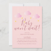 Carte d'annulation de Baby Shower, Sprinkle Rose (Devant)