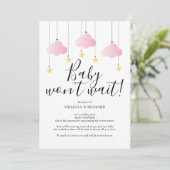 Carte d'annulation de Baby Shower, Sprinkle Rose F (Debout devant)