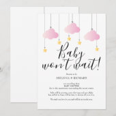 Carte d'annulation de Baby Shower, Sprinkle Rose F (Devant / Derrière)