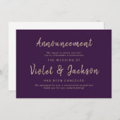 Carte d'annulation de mariage de script minimal po (Devant / Derrière)