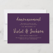 Carte d'annulation de mariage de script minimal po (Devant)