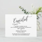 Carte d'annulation de mariage élégante (Debout devant)