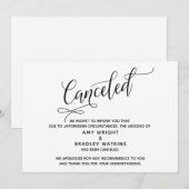 Carte d'annulation de mariage élégante (Devant / Derrière)