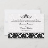 Carte d'annulation de mariage en damassé noir et b (Dos)