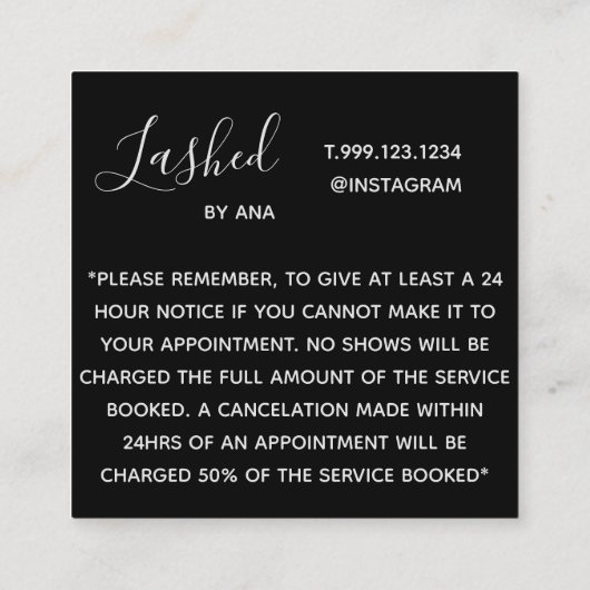 Carte d'annulation de rendez-vous (Dos)