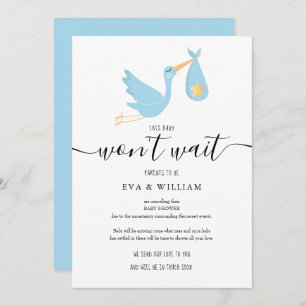 Carte d'annulation du Baby shower de la cigogne