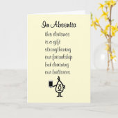Carte Dans Absentia, un poème amusant pour un ami (Fleur jaune)