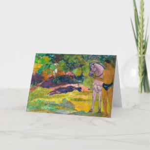 Carte Dans la Vanilleraie, Homme et Cheval Gauguin